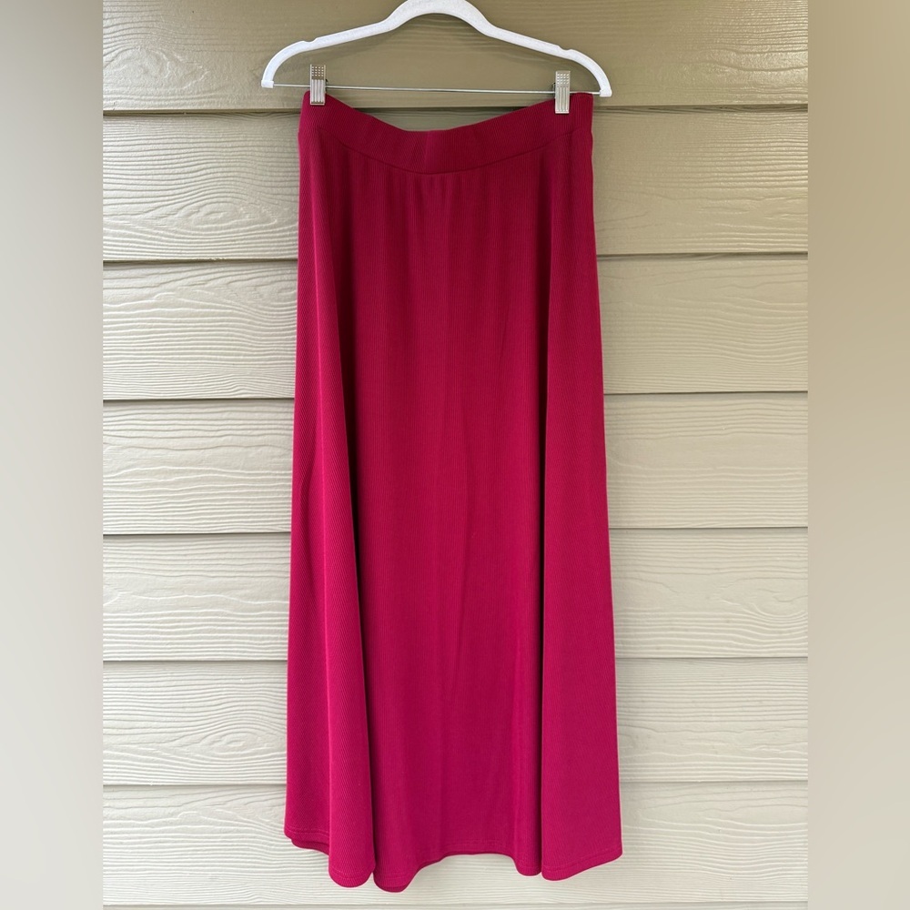 PRETTYGARDEN Red Crewneck Casual Knit Top & Midi Skirt Set 2pc Size XL - Picture 8 of 11
